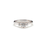 Witgouden 3-steens verlovingsring Diamant